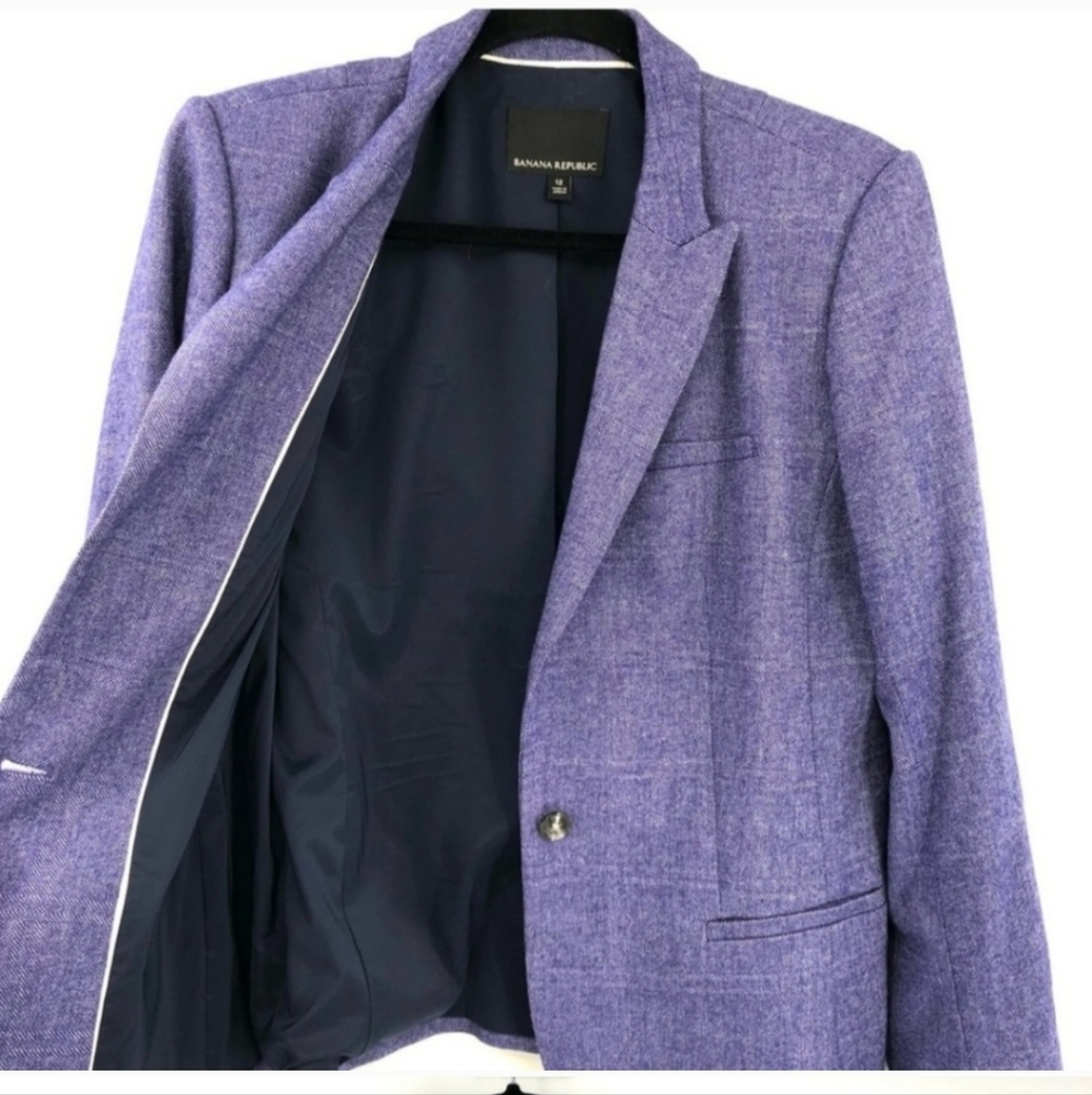 Banana Republic Purple Herringbone Blazer - Picture 3 of 3
